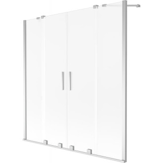 Mexen Velar Duo 2dielna posuvná vaňová zástena 140 x 150 cm, matná, chróm - 896-140-000-32-01