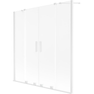 Mexen Velar Duo 2dielna posuvná vaňová zástena 150 x 150 cm, matná, biela - 896-150-000-32-20