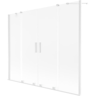 Mexen Velar Duo 2dielna posuvná vaňová zástena 200 x 150 cm, matná, biela - 896-200-000-32-20