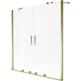 Mexen Velar Duo 2dielna posuvná vaňová zástena 140 x 150 cm, matná, zlatá - 896-140-000-32-50