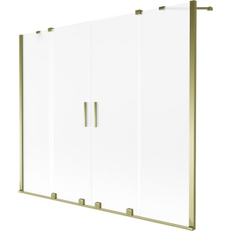 Mexen Velar Duo 2dielna posuvná vaňová zástena 180 x 150 cm, matná, zlatá - 896-180-000-32-50