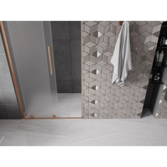 Posuvné sprchové dveře Mexen Velar L 90 cm, matné, kartáčovaná měď - 871-090-003-31-65