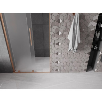 Posuvné sprchové dveře Mexen Velar L 100 cm, matná, kartáčovaná měď - 871-100-003-31-65