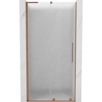 Posuvné sprchové dvere Mexen Velar L 120 cm, matné, kartáčovaná meď - 871-120-003-31-65