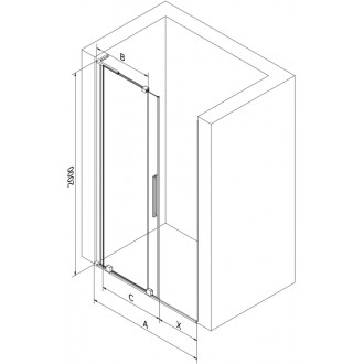 Posuvné sprchové dveře Mexen Velar L 100 cm, matné, kartáčovaný nikl - 871-100-003-31-97