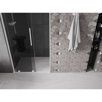 Posuvné sprchové dveře Mexen Velar L 110 cm, grafit, bílá - 871-110-003-41-20