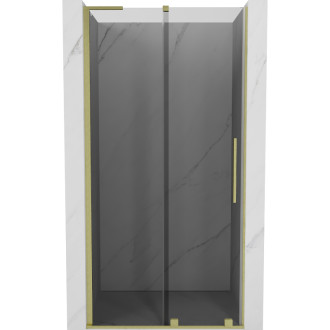 Posuvné sprchové dvere Mexen Velar L 120 cm, grafit, kartáčované zlato - 871-120-003-41-55