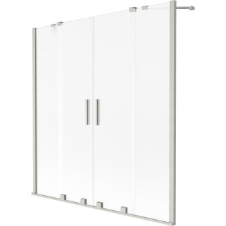Mexen Velar Duo 2dielna posuvná vaňová zástena 150 x 150 cm, matná, kartáčovaný nikel - 896-150-000-32-97