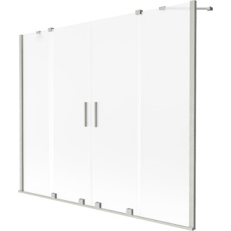 Mexen Velar Duo 2dielna posuvná vaňová zástena 170 x 150 cm, matná, kartáčovaný nikel - 896-170-000-32-97