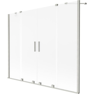 Mexen Velar Duo 2dielna posuvná vaňová zástena 180 x 150 cm, matná, kartáčovaný nikel - 896-180-000-32-97