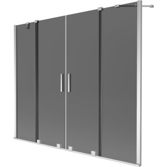 Mexen Velar Duo 2dielna posuvná vaňová zástena 180 x 150 cm, grafit, chróm - 896-180-000-42-01