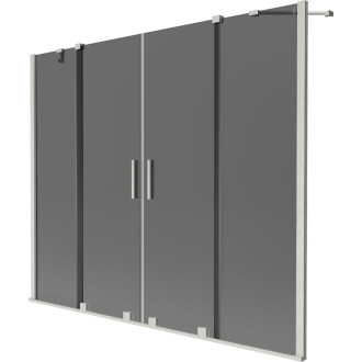 Mexen Velar Duo 2dielna posuvná vaňová zástena 170 x 150 cm, grafit, kartáčovaný nikel - 896-170-000-42-97