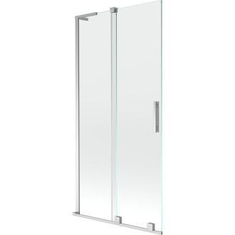 Mexen Velar L 2dielna posuvná vaňová zástena 90 x 150 cm, priehľadná, chróm - 896-090-003-01-01