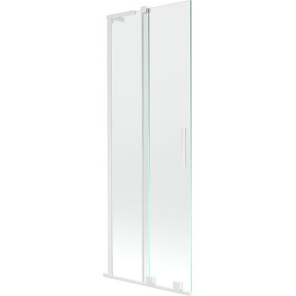 Mexen Velar L 2dielna posuvná vaňová zástena 75 x 150 cm, priehľadná, biela - 896-075-003-01-20