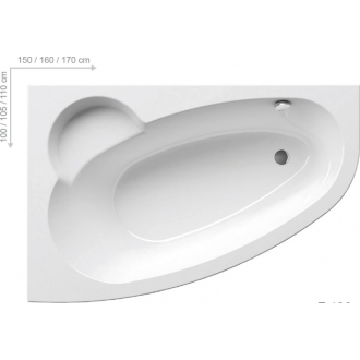 Ravak Vaňa ASYMMETRIC 150x100 L snowwhite C441000000