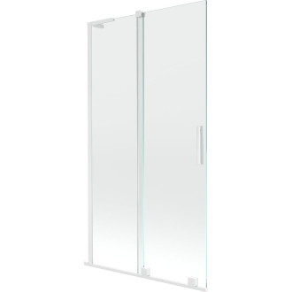 Mexen Velar L 2dielna posuvná vaňová zástena 100 x 150 cm, priehľadná, biela - 896-100-003-01-20