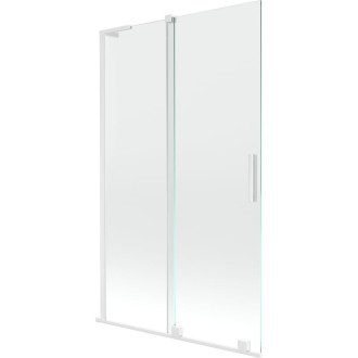 Mexen Velar L 2dielna posuvná vaňová zástena 110 x 150 cm, priehľadná, biela - 896-110-003-01-20
