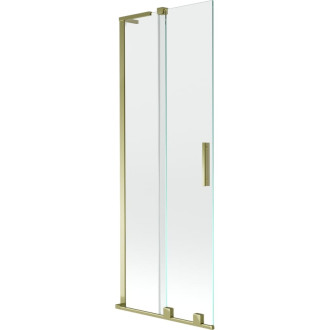 Mexen Velar L 2dielna posuvná vaňová zástena 75 x 150 cm, priehľadná, zlatá - 896-075-003-01-50