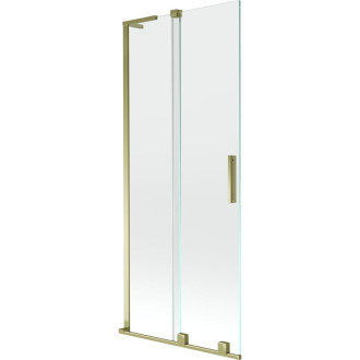 Mexen Velar L 2dielna posuvná vaňová zástena 80 x 150 cm, priehľadná, zlatá - 896-080-003-01-50