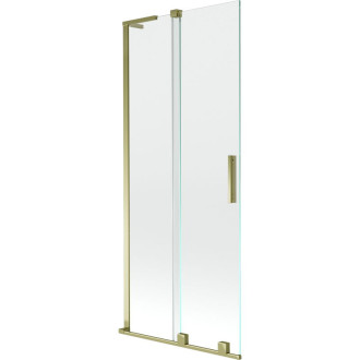 Mexen Velar L 2dielna posuvná vaňová zástena 85 x 150 cm, priehľadná, zlatá - 896-085-003-01-50