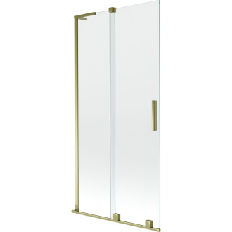 Mexen Velar L 2dielna posuvná vaňová zástena 90 x 150 cm, priehľadná, zlatá - 896-090-003-01-50