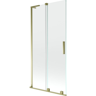 Mexen Velar L 2dielna posuvná vaňová zástena 95 x 150 cm, priehľadná, zlatá - 896-095-003-01-50