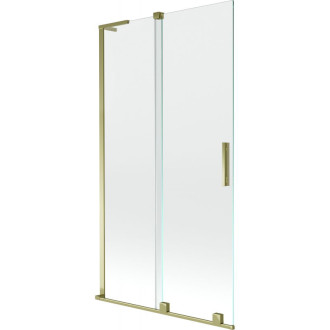 Mexen Velar L 2dielna posuvná vaňová zástena 100 x 150 cm, priehľadná, zlatá - 896-100-003-01-50