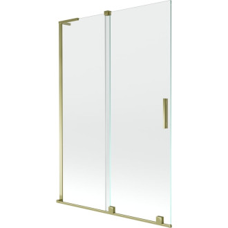 Mexen Velar L 2dielna posuvná vaňová zástena 120 x 150 cm, priehľadná, zlatá - 896-120-003-01-50