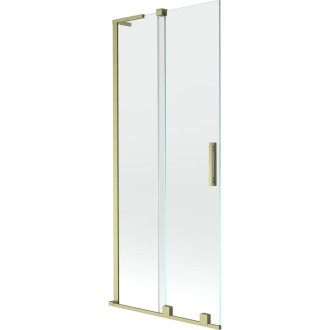 Mexen Velar L 2dielna posuvná vaňová zástena 80 x 150 cm, priehľadná, kartáčované zlato - 896-080-003-01-55