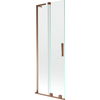 Mexen Velar L 2dielna posuvná vaňová zástena 70 x 150 cm, priehľadná, ružové zlato - 896-070-003-01-60