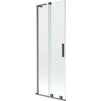 Mexen Velar L 2dielna posuvná vaňová zástena 70 x 150 cm, priehľadná, kartáčovaná pištoľovo sivá - 896-070-003-01-66