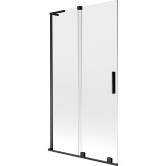 Mexen Velar L 2dielna posuvná vaňová zástena 100 x 150 cm, priehľadná, čierna - 896-100-003-01-70