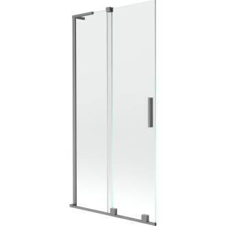Mexen Velar L 2dielna posuvná vaňová zástena 90 x 150 cm, priehľadná, strieborná - 896-090-003-01-95
