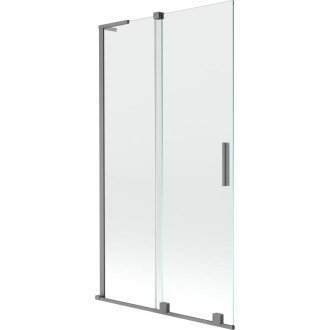 Mexen Velar L 2dielna posuvná vaňová zástena 100 x 150 cm, priehľadná, strieborná - 896-100-003-01-95