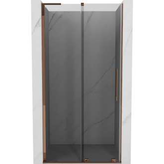Posuvné sprchové dvere Mexen Velar L 110 cm, grafit, ružové zlato - 871-110-003-41-60