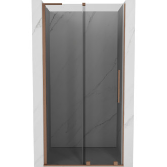 Posuvné sprchové dvere Mexen Velar L 120 cm, grafit, kartáčovaná meď - 871-120-003-41-65