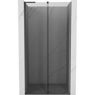 Posuvné sprchové dvere Mexen Velar L 90 cm, grafit, kartáčovaná pištoľovo sivá - 871-090-003-41-66