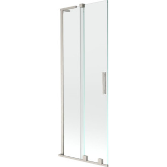 Mexen Velar L 2dielna posuvná vaňová zástena 75 x 150 cm, priehľadná, kartáčovaný nikel - 896-075-003-01-97