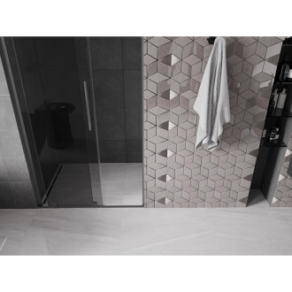 Posuvné sprchové dveře Mexen Velar L 90 cm, grafit, stříbrná - 871-090-003-41-95