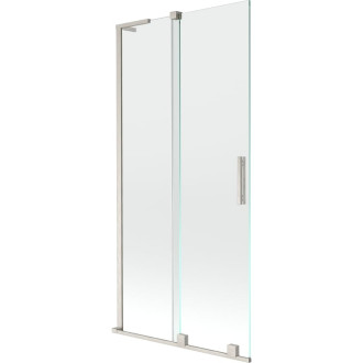 Mexen Velar L 2dielna posuvná vaňová zástena 90 x 150 cm, priehľadná, kartáčovaný nikel - 896-090-003-01-97