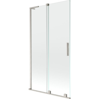 Mexen Velar L 2dielna posuvná vaňová zástena 100 x 150 cm, priehľadná, kartáčovaný nikel - 896-100-003-01-97