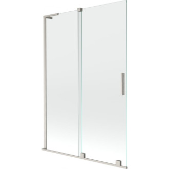 Mexen Velar L 2dielna posuvná vaňová zástena 120 x 150 cm, priehľadná, kartáčovaný nikel - 896-120-003-01-97