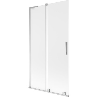 Mexen Velar L 2dielna posuvná vaňová zástena 100 x 150 cm, matná, chróm - 896-100-003-31-01
