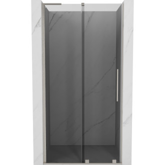 Posuvné sprchové dvere Mexen Velar L 120 cm, grafit, kartáčovaný nikel - 871-120-003-41-97