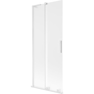 Mexen Velar L 2dielna posuvná vaňová zástena 80 x 150 cm, matná, biela - 896-080-003-31-20