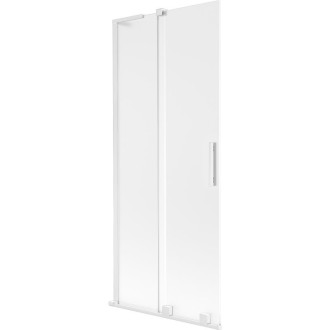 Mexen Velar L 2dielna posuvná vaňová zástena 85 x 150 cm, matná, biela - 896-085-003-31-20