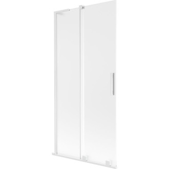 Mexen Velar L 2dielna posuvná vaňová zástena 95 x 150 cm, matná, biela - 896-095-003-31-20