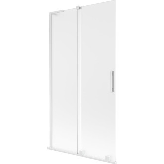 Mexen Velar L 2dielna posuvná vaňová zástena 100 x 150 cm, matná, biela - 896-100-003-31-20