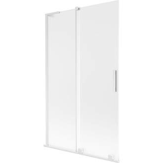 Mexen Velar L 2dielna posuvná vaňová zástena 110 x 150 cm, matná, biela - 896-110-003-31-20