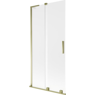 Mexen Velar L 2dielna posuvná vaňová zástena 95 x 150 cm, matná, zlatá - 896-095-003-31-50